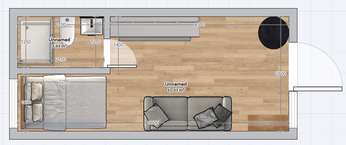 Будинок з одного модуля 24 м²